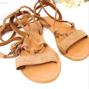 ASOS Suede Braided Strappy Sandals